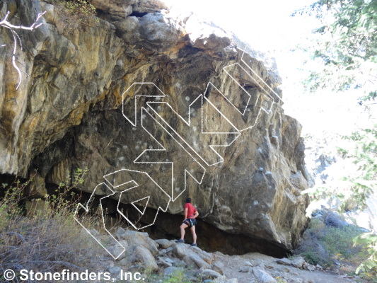 photo of Hard Day Mining, 5.12d ★ at Nomad Cave from Clear Creek Canyon