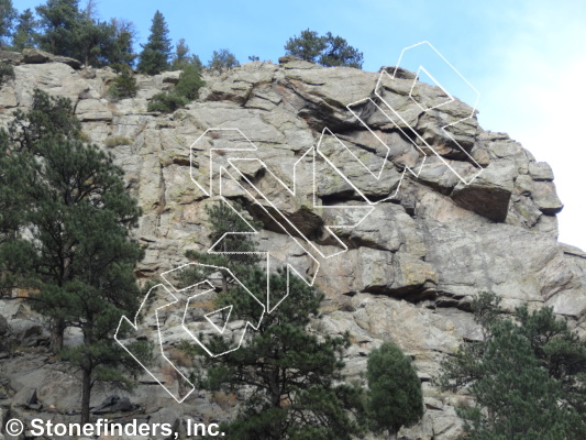 photo of The Curse of Eve, 5.12d  at Rebel Wall from Clear Creek Canyon