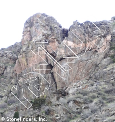 photo of Gneiss Cleavage, 5.11b  at Stumbling Block from Clear Creek Canyon