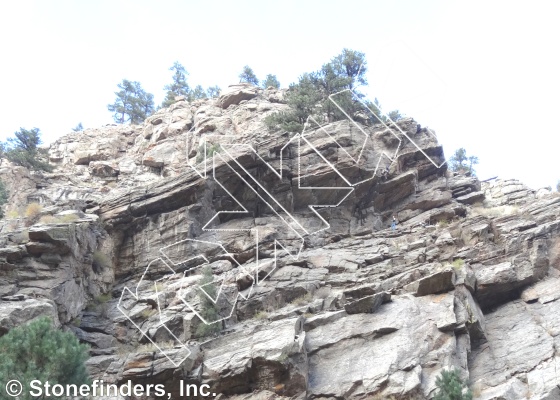 photo of Perjury, 5.10d  at Wall of Justice from Clear Creek Canyon