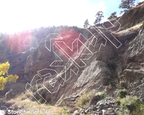 photo of Don't Wannabe Left Out, 5.9+ ★★ at Wannabe Wall from Clear Creek Canyon