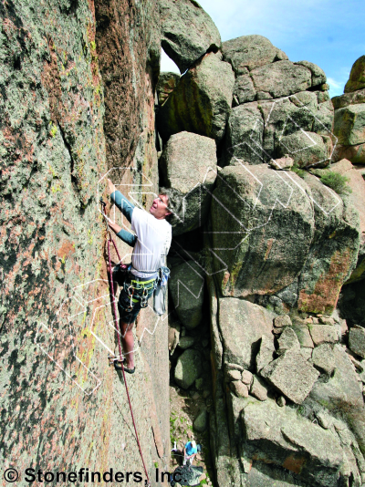 photo of Mister Magic, 5.11a ★★★★ at The Aretes from Devil's Head Climbing