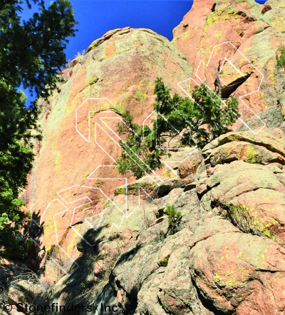 photo of Bronco Buster, 5.11d ★★ at The Outpost from Devil's Head Climbing