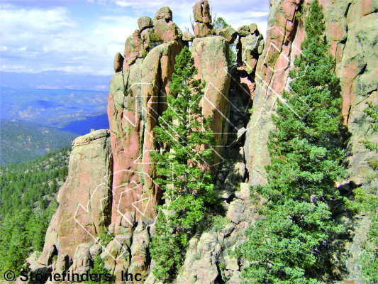 photo of Rampart Warrior, 5.12b ★★ at The Outpost from Devil's Head Climbing