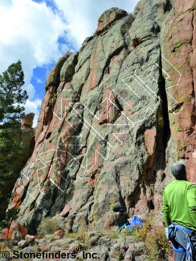 photo of Snafu, 5.9+ ★★ at The Outpost from Devil's Head Climbing