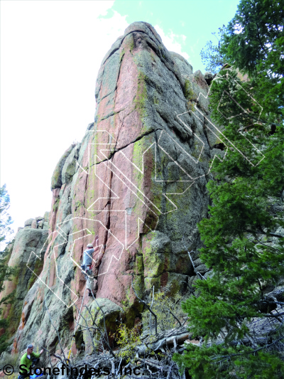 photo of Tip of the Spear, 5.12a ★ at The Outpost from Devil's Head Climbing