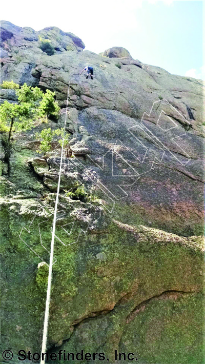 photo of Where Butterflies Roam, 5.7 ★★ at Tribute Wall from Devil's Head Climbing