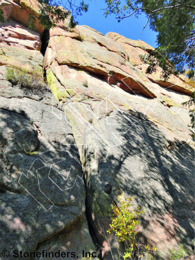 photo of The Application of Experience, 5.10b ★ at Morning Glory Wall from Devil's Head Climbing