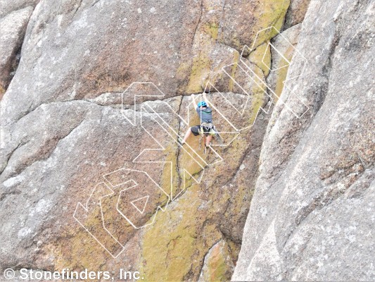 photo of The Flame, 5.12b ★★★★★ at Yellow Wall from Devil's Head Climbing