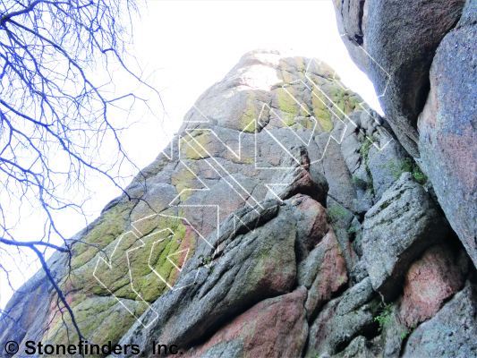 photo of Sundust, 5.12b ★★★ at Yellow Wall from Devil's Head Climbing