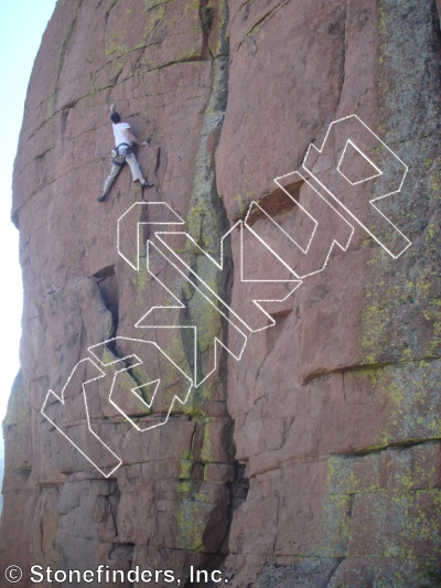 photo of Elliptical Seasons, 5.12a ★★★★★ at Starcastle from Devil's Head Climbing