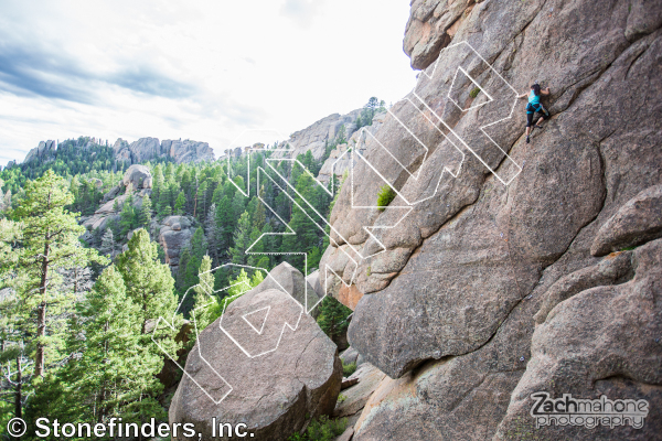 photo of Cash Only, 5.10a ★★★★ at Southern Sun Spire from Devil's Head Climbing