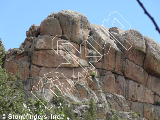 photo of Ledge Access Variation, 5.7+ ★ at Sidewalk in the Sky from Devil's Head Climbing