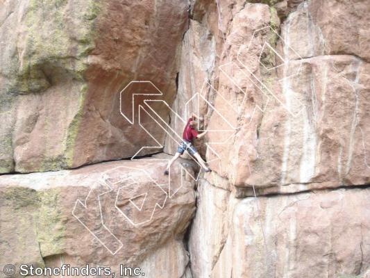 photo of Wishbone Dihedral , 5.11b ★★★★ at Chickenhead Ranch  from Devil's Head Climbing