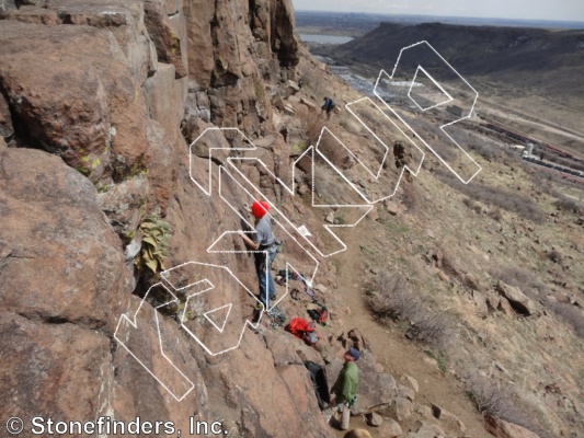 photo of X – It , 5.9 ★★ at Trad Lands from North Table Mountain Climbing