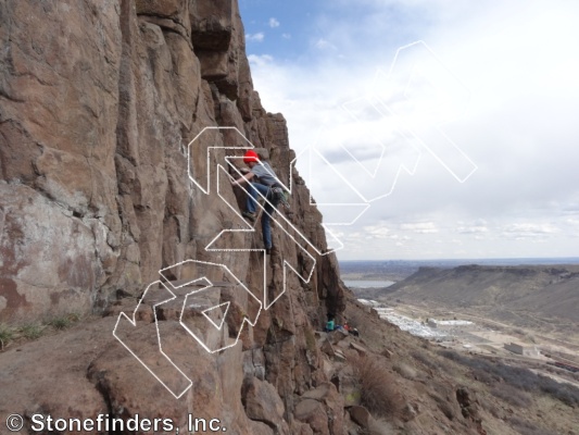 photo of X – It , 5.9 ★★ at Trad Lands from North Table Mountain Climbing