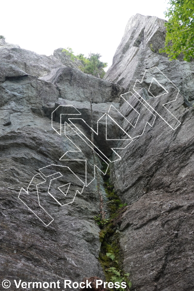 photo of Linear Regression, 5.10a ★★★ at Elmore Mountain from Vermont Rock