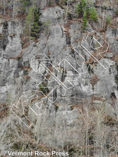 photo of Guides' Wall from Vermont Rock