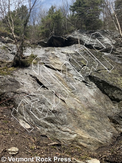 photo of Guides' Wall from Vermont Rock