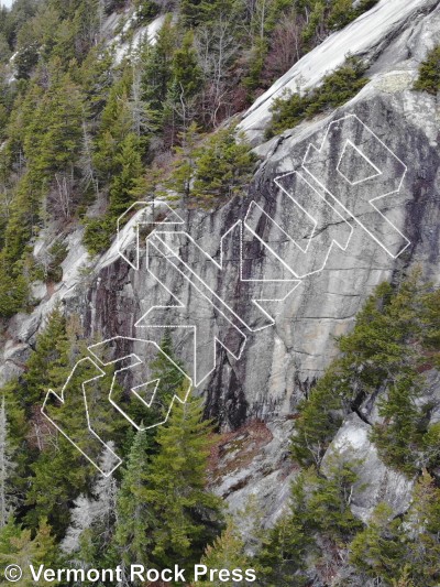photo of Kingdom Wall from Vermont Rock