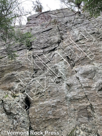 photo of Upper Dean Wall from Vermont Rock