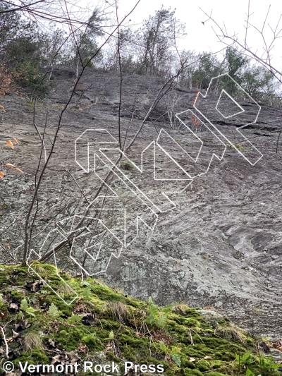 photo of Guides' Wall from Vermont Rock