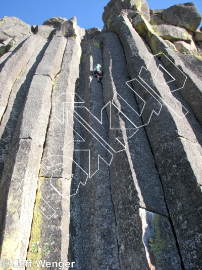 photo of Zippin' Your Shin Skin, 5.9+  at Northern End from Trout Creek Climbing