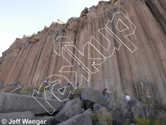 photo of Wally's Warm-Up (AKA U3), 5.9+  at Main Wall from Trout Creek Climbing