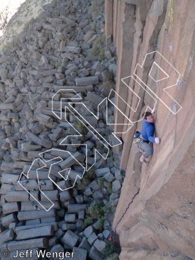 photo of Dame El Oro (Gold Rush Extension), 5.11  at Main Wall from Trout Creek Climbing