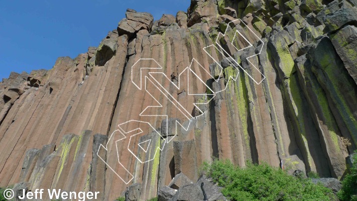 photo of Out Ridin’ Fences, 5.11+  at Main Wall from Trout Creek Climbing