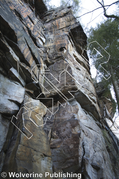 photo of Scenic Adult, 5.11c ★★★★ at Seven-Eleven Wall from New River Rock Vol. 1