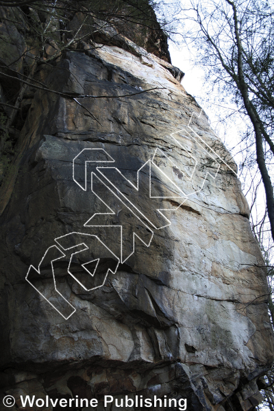 photo of Mr. Hollywood, 5.12a ★ at Seven-Eleven Wall from New River Rock Vol. 1
