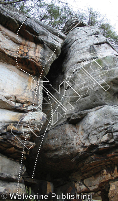 photo of Tour de Bubba, 5.11b ★★ at Head Wall Left Side from New River Rock Vol. 1