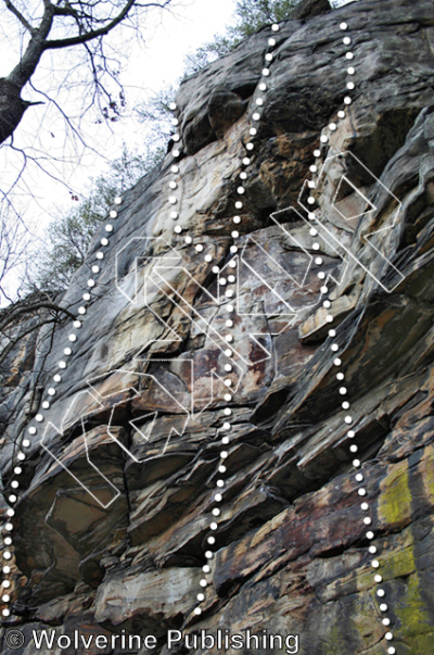 photo of Skinhead Sin, 5.11c ★★ at Head Wall Right Side from New River Rock Vol. 1