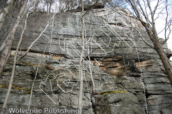 photo of Arch Bubba, 5.9 ★ at Rainbow Ledge from New River Rock Vol. 1