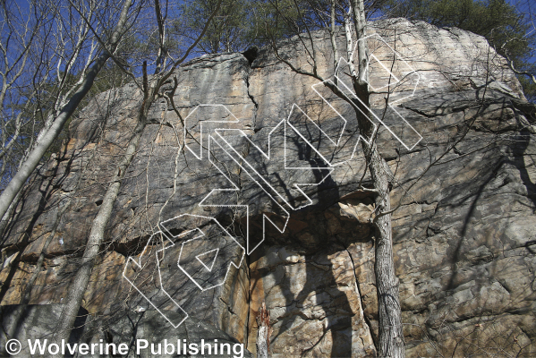 photo of Flexible Strategies, 5.12b ★★ at Bubba Buttress from New River Rock Vol. 1