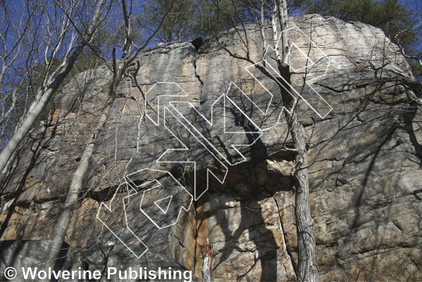 photo of Bubbarête, 5.10b ★★ at Bubba Buttress from New River Rock Vol. 1