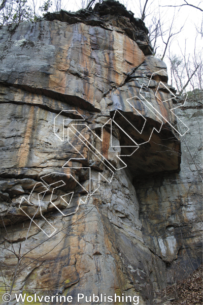 photo of Perpendiculus, 5.10d  at Bubba Buttress from New River Rock Vol. 1