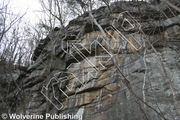 photo of Bubbaweiser, 5.10d ★★ at Beer Wall from New River Rock Vol. 1