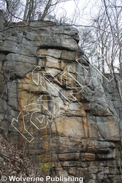 photo of Bubbalissima, 5.11c ★★ at Bimbo Buttress from New River Rock Vol. 1