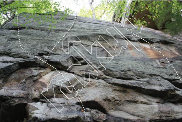photo of Consenting Clips, 5.10b ★★ at Ambassador Buttress from New River Rock Vol. 1