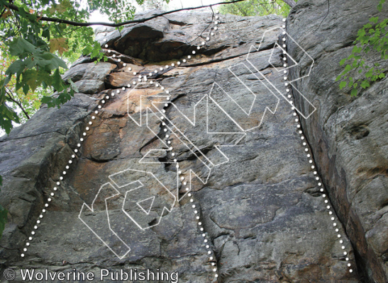 photo of Lunar Tunes, 5.10a ★ at Ambassador Buttress from New River Rock Vol. 1