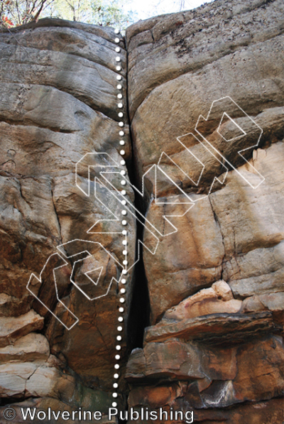 photo of Shiny Faces, 5.10d ★★★ at Orchard Buttress from New River Rock Vol. 1