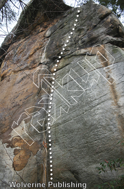 photo of Express Yourself, 5.12d ★★ at Fern Point Boulders from New River Rock Vol. 1