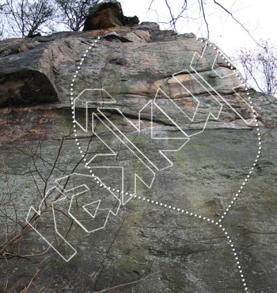 photo of Le Futuriste, 5.12b ★★★ at Fern Point Slabs from New River Rock Vol. 1