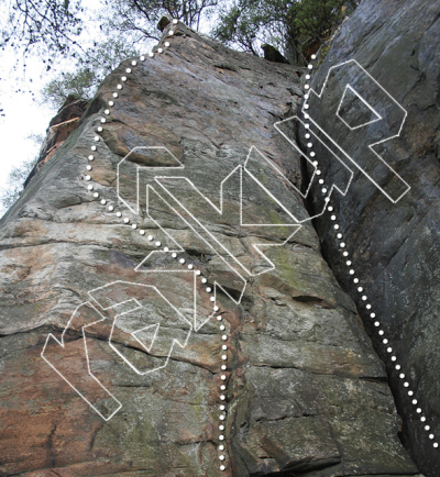 photo of Driven to the Edge, 5.11c ★ at Fern Point Slabs from New River Rock Vol. 1
