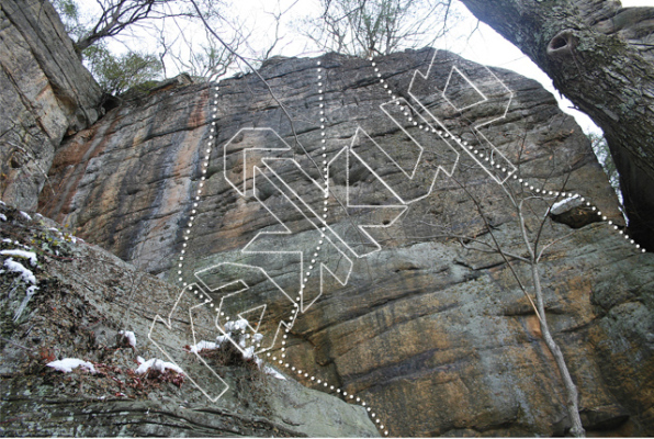 photo of Shudder Bugger, 5.12c ★★ at Flash Point Area from New River Rock Vol. 1
