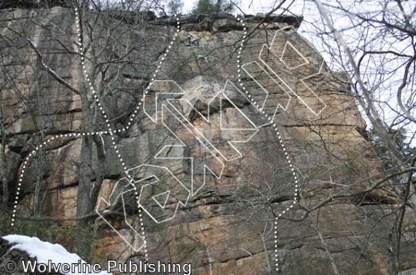 photo of Stupendid Animation, 5.11b ★★★ at Diamond Point from New River Rock Vol. 1