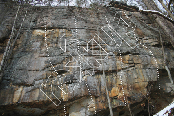 photo of Channel Zero, 5.11c ★ at Honeymooner’s Area from New River Rock Vol. 1