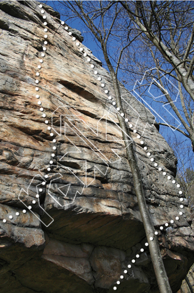 photo of New World Order, 5.12a ★★★★ at Snake Buttress from New River Rock Vol. 1